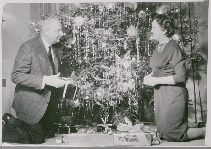 Framed Print : John Diefenbaker and Wife with Christmas Tree Framed Print : John Diefenbaker and Wife with Christmas Tree