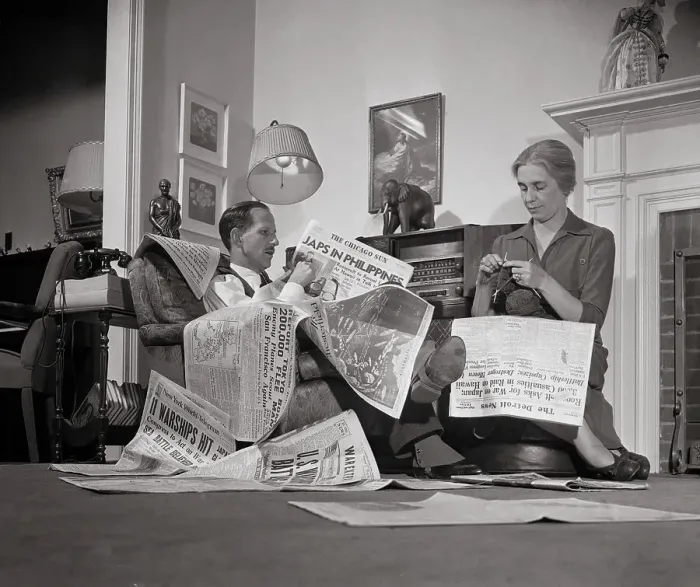 Framed Print : John Dingell Reading Newspapers Framed Print : John Dingell Reading Newspapers