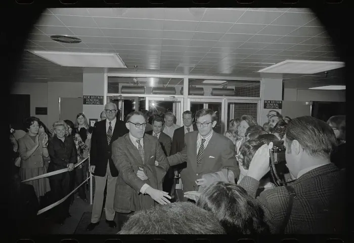Framed Print : John Downey Greeting a Crowd