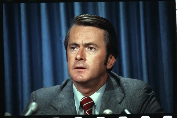 Framed Print : John Durkin Speaking to Reporters Framed Print : John Durkin Speaking to Reporters