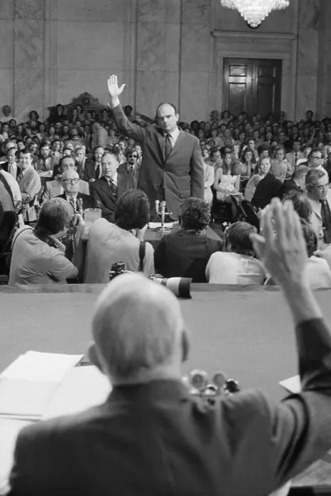 Framed Print : John Ehrlichman Taking Oath in Watergate Framed Print : John Ehrlichman Taking Oath in Watergate