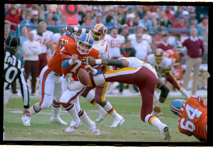 Framed Print : John Elway Fumbles Football Framed Print : John Elway Fumbles Football