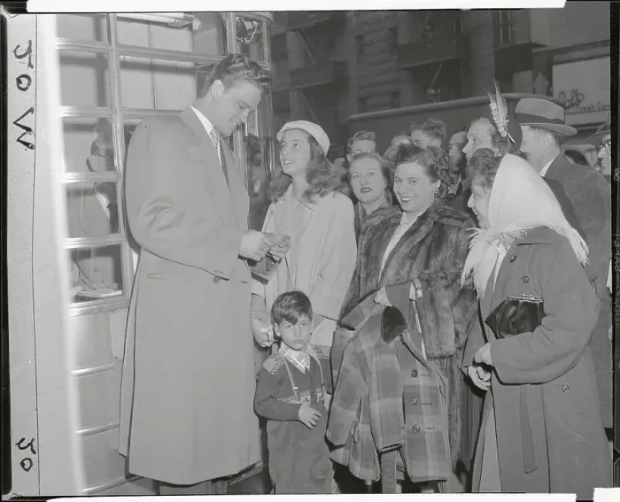 Framed Print : John Ericson Buying Tickets for Pier Angeli Framed Print : John Ericson Buying Tickets for Pier Angeli