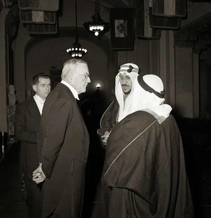 Framed Print : John F. Dulles W / King Saud At Event Framed Print : John F. Dulles W / King Saud At Event