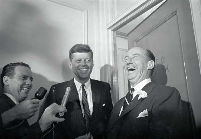 Framed Print : John F. Kennedy with Adlai Stevenson Framed Print : John F. Kennedy with Adlai Stevenson