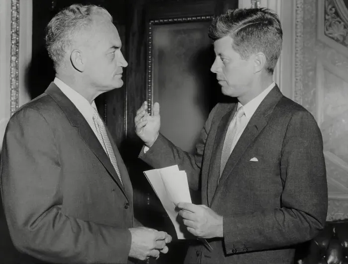Framed Print : John F. Kennedy and Barry Goldwater Talking Together Framed Print : John F. Kennedy and Barry Goldwater Talking Together