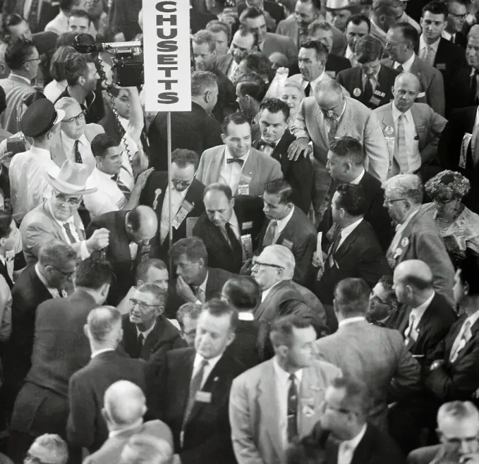 Framed Print : John F. Kennedy on Convention Floor Framed Print : John F. Kennedy on Convention Floor