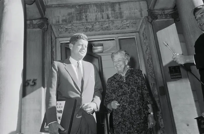 Framed Print : John F. Kennedy with Eleanor Roosevelt Framed Print : John F. Kennedy with Eleanor Roosevelt