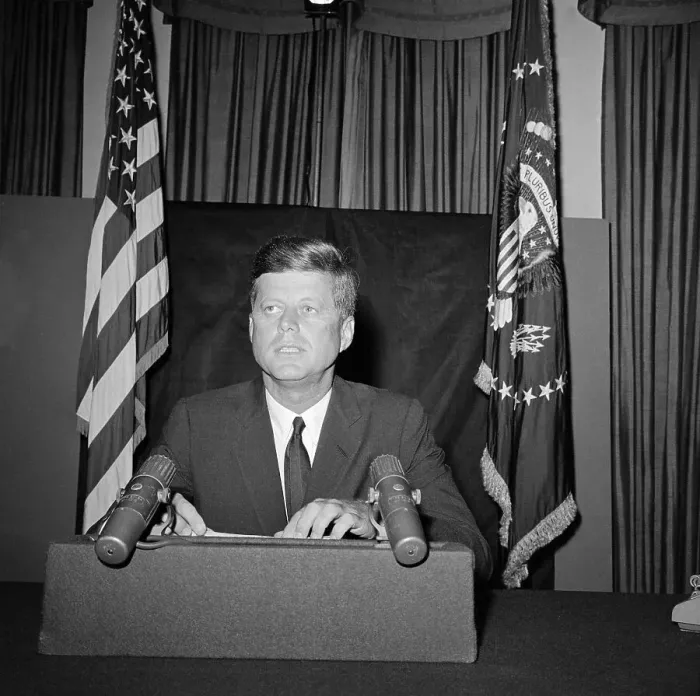 Framed Print : John F Kennedy Giving Speech Framed Print : John F Kennedy Giving Speech
