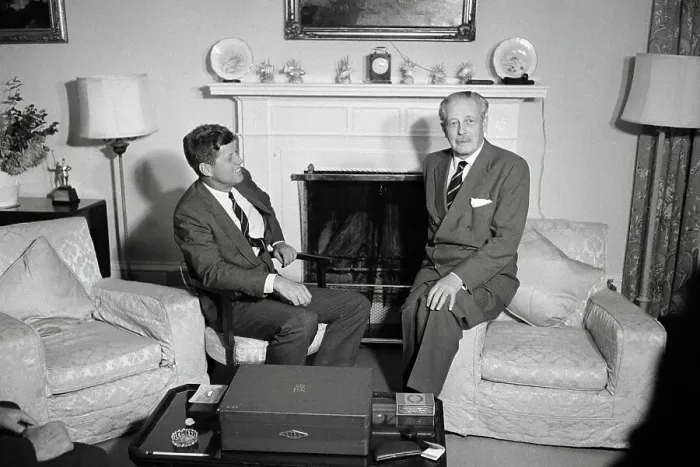 Framed Print : John F. Kennedy with Harold Macmillan