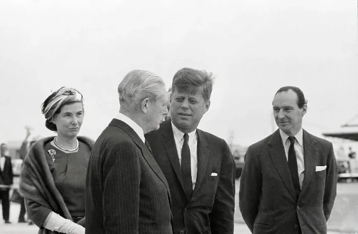 Framed Print : John F. Kennedy and Harold Macmillan Having Conversation Framed Print : John F. Kennedy and Harold Macmillan Having Conversation