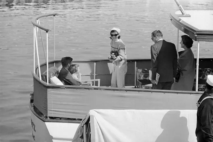 Framed Print : John F. Kennedy and His Immediate Family Members Aboard Private Yacht Framed Print : John F. Kennedy and His Immediate Family Members Aboard Private Yacht