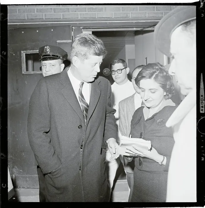 Framed Print : John F. Kennedy Interviewed by Helen Thomas Framed Print : John F. Kennedy Interviewed by Helen Thomas