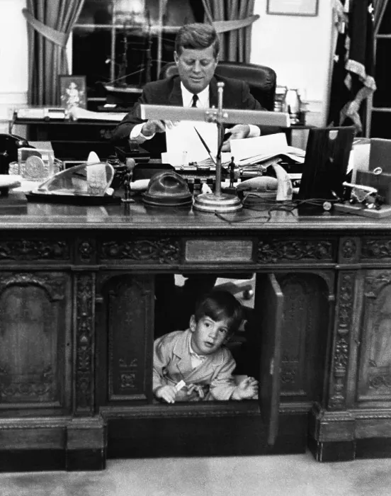 Framed Print : John F. Kennedy Jr. Exploring His Father's Desk Framed Print : John F. Kennedy Jr. Exploring His Father's Desk