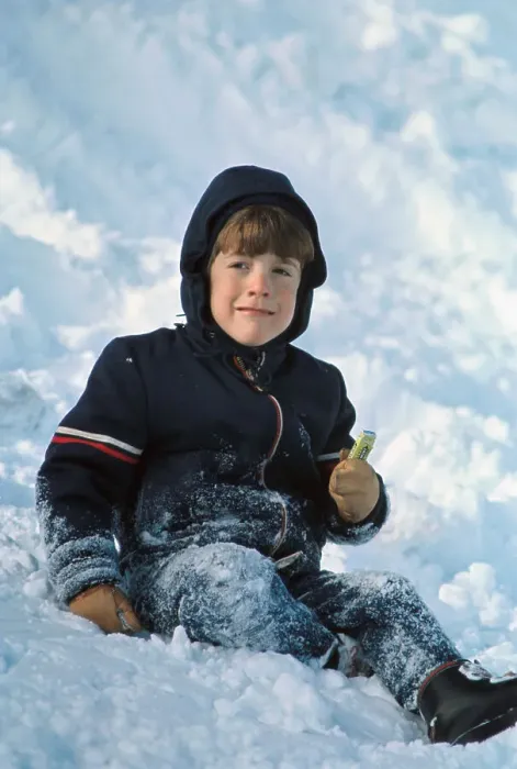 Framed Print : John F Kennedy Jr Frolicking in Snow