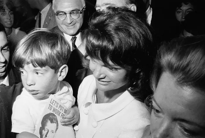 Framed Print : John F. Kennedy Jr. Sitting Next to His Mother Framed Print : John F. Kennedy Jr. Sitting Next to His Mother