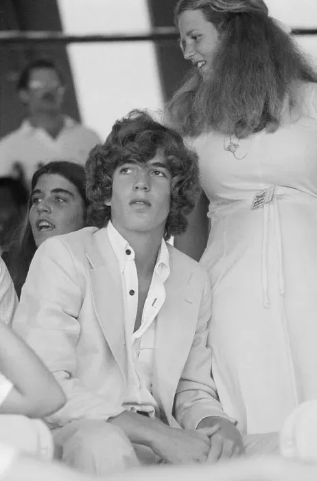 Framed Print : John F Kennedy Jr Watching Tennis Match Framed Print : John F Kennedy Jr Watching Tennis Match