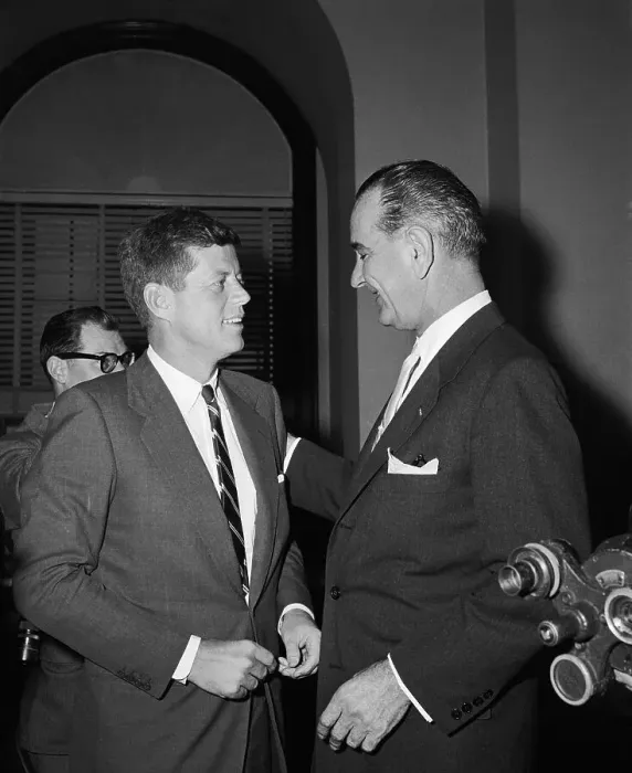 Framed Print : John F. Kennedy and Lyndon B. Johnson
