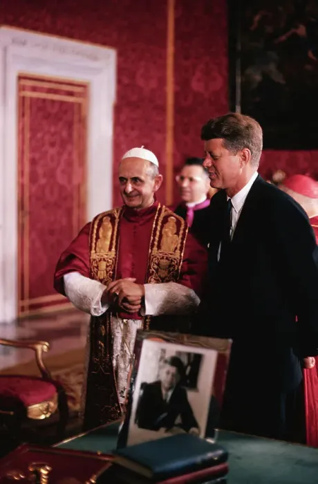 Framed Print : John F. Kennedy and Pope Paul VI Framed Print : John F. Kennedy and Pope Paul VI