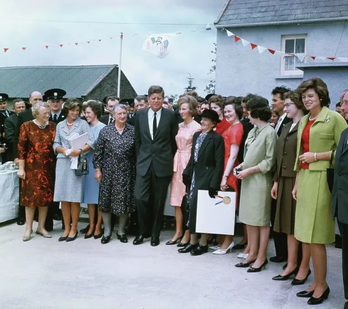 Framed Print : John F. Kennedy Posing with Irish Relatives Framed Print : John F. Kennedy Posing with Irish Relatives