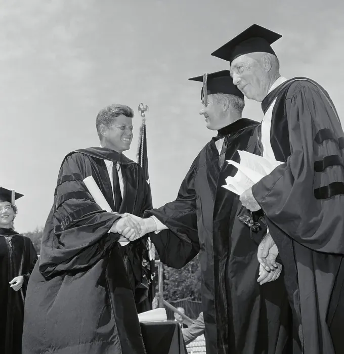 Framed Print : John F Kennedy Receiving Honorary Degree Framed Print : John F Kennedy Receiving Honorary Degree