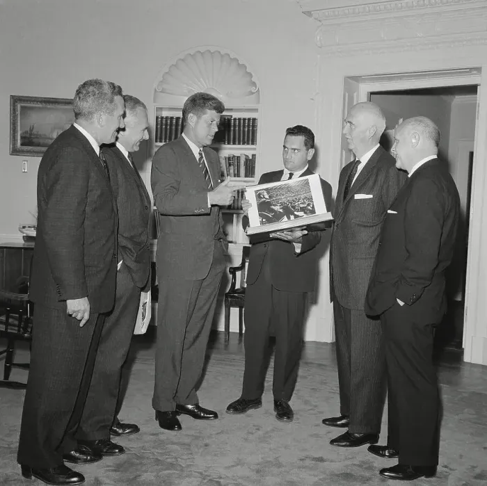 Framed Print : John F Kennedy Receiving UPI Photo Album Framed Print : John F Kennedy Receiving UPI Photo Album