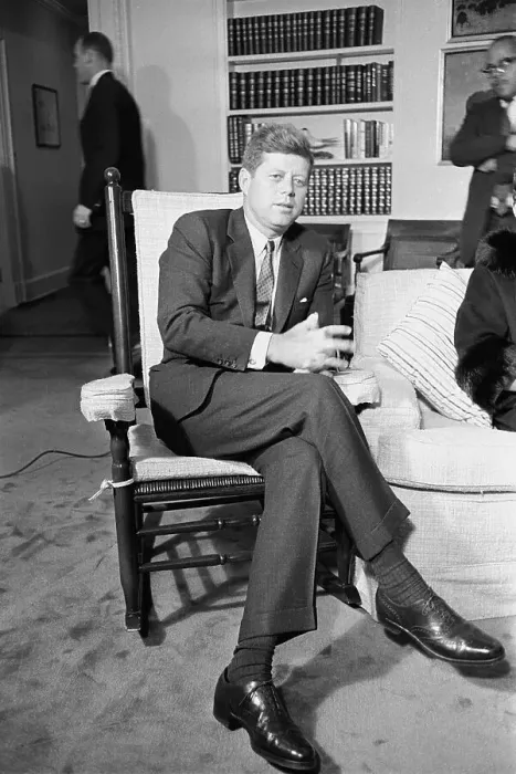 Framed Print : John F. Kennedy in His Rocking Chair Framed Print : John F. Kennedy in His Rocking Chair