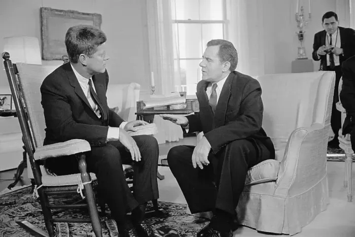 Framed Print : John F Kennedy Talking with Andrei Gromyko Framed Print : John F Kennedy Talking with Andrei Gromyko
