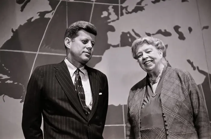 Framed Print : John F. Kennedy Talking with Eleanor Roosevelt Framed Print : John F. Kennedy Talking with Eleanor Roosevelt