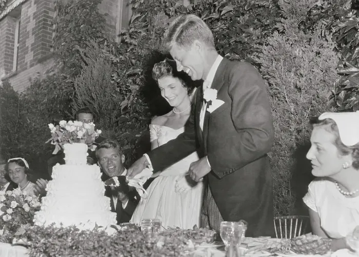 Framed Print : John F. Kennedy and Wife Cutting Cake Framed Print : John F. Kennedy and Wife Cutting Cake