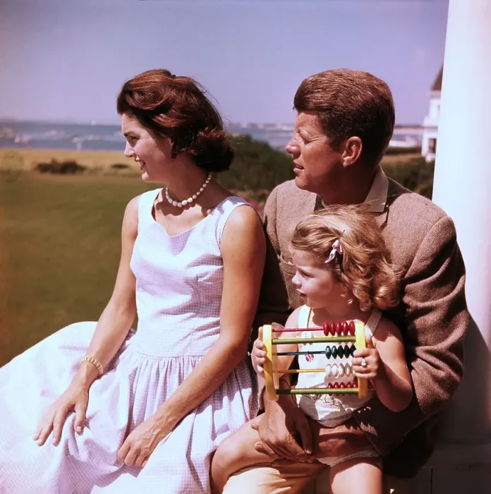 Framed Print : John F. Kennedy with His Wife and Daughter Framed Print : John F. Kennedy with His Wife and Daughter