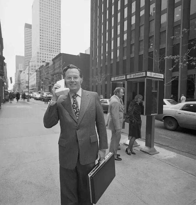 Framed Print : John F.. Mitchell Using the Portable Radio Telephone Framed Print : John F.. Mitchell Using the Portable Radio Telephone