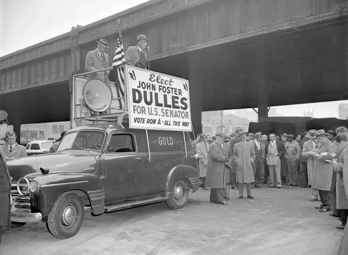 Framed Print : John Foster Dulles Addressing Longshoremen Framed Print : John Foster Dulles Addressing Longshoremen