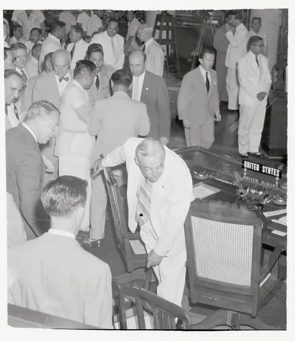 Framed Print : John Foster Dulles Attending a Conference Framed Print : John Foster Dulles Attending a Conference