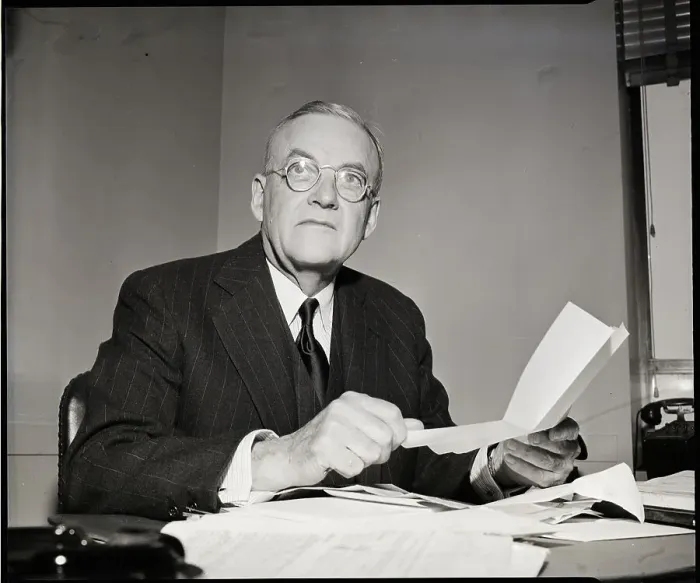 Framed Print : John Foster Dulles Seated At Desk
