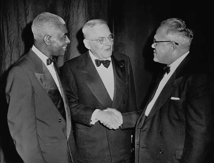 Framed Print : John Foster Dulles Shaking Hands with Frederick Patterson Framed Print : John Foster Dulles Shaking Hands with Frederick Patterson