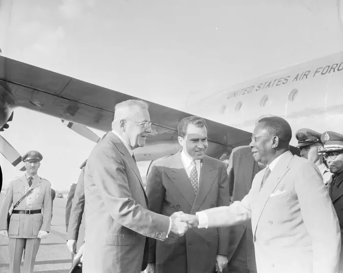 Framed Print : John Foster Dulles Shaking Hands With William Tubman Framed Print : John Foster Dulles Shaking Hands With William Tubman