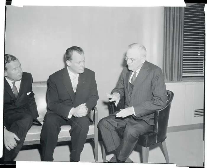 Framed Print : John Foster Dulles and Wily Brandt Framed Print : John Foster Dulles and Wily Brandt