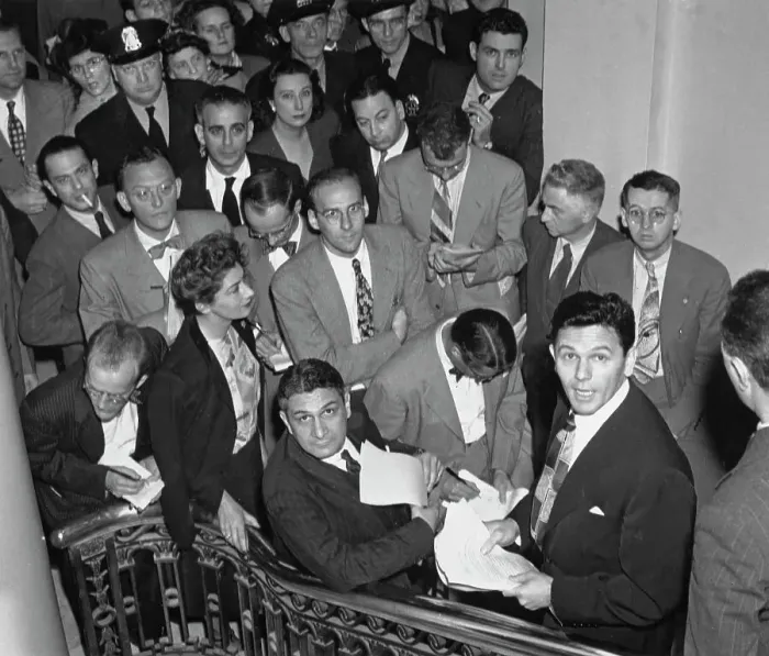 Framed Print : John Garfield Denounces HUAC Hearings Framed Print : John Garfield Denounces HUAC Hearings