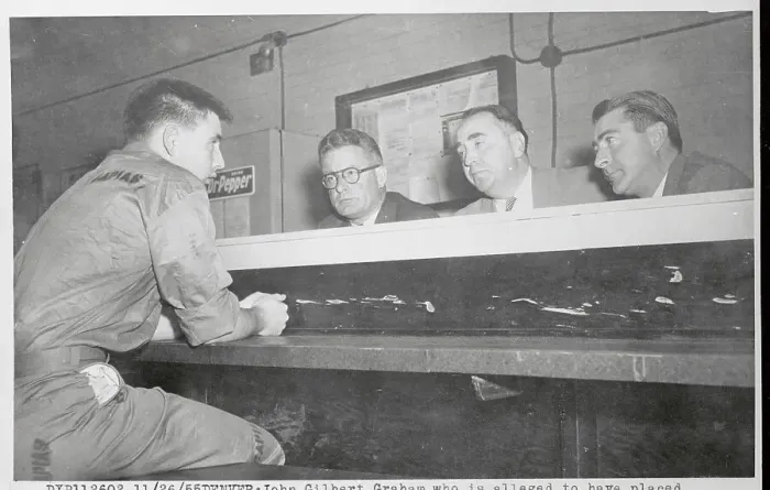 Framed Print : John Gilbert Graham with His Attorneys Framed Print : John Gilbert Graham with His Attorneys