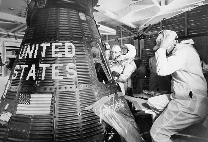 Framed Print : John Glenn Climbing into Spacecraft Framed Print : John Glenn Climbing into Spacecraft