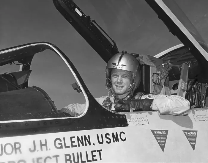 Framed Print : John Glenn in F-8 Cockpit Framed Print : John Glenn in F-8 Cockpit