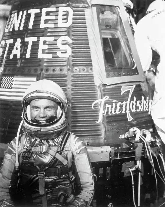 Framed Print : John Glenn with Friendship 7 Framed Print : John Glenn with Friendship 7