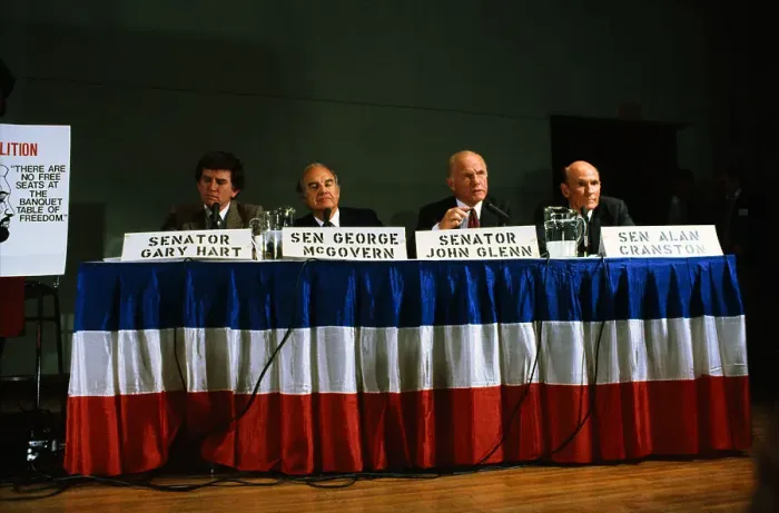 Framed Print : John Glenn and Peers at Debating Forum Framed Print : John Glenn and Peers at Debating Forum