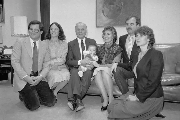 Framed Print : John Glenn Posing with Family