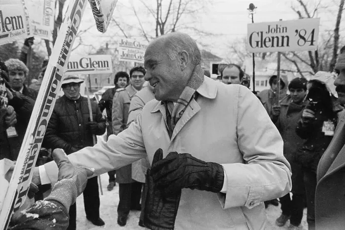 Framed Print : John Glenn Shaking Hands with Supporters Framed Print : John Glenn Shaking Hands with Supporters