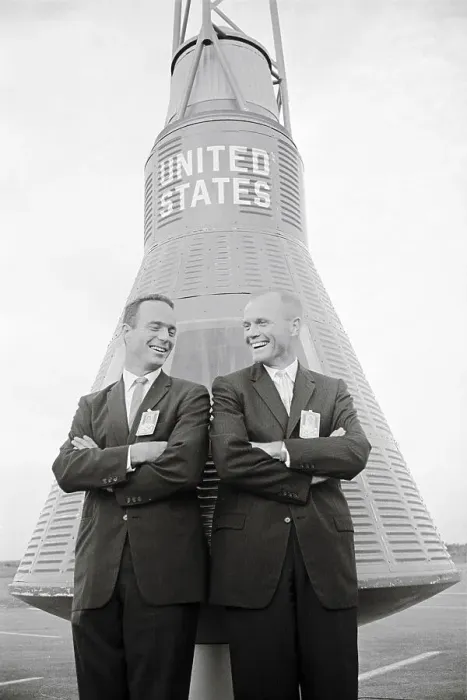 Framed Print : John Glenn Smiling at Malclom Carpenter Framed Print : John Glenn Smiling at Malclom Carpenter