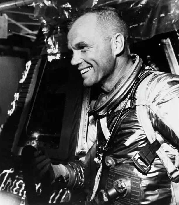 Framed Print : John Glenn Smiling in Space Capsule Framed Print : John Glenn Smiling in Space Capsule
