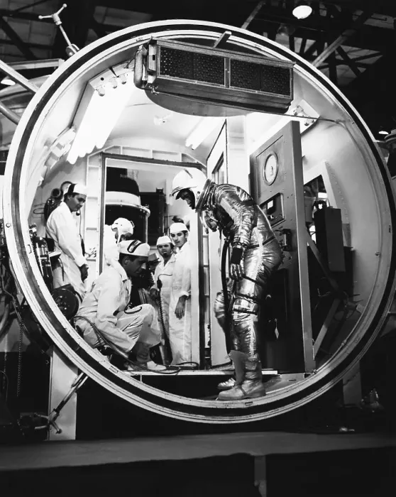 Framed Print : John Glenn in Spacesuit Enters Chamer Framed Print : John Glenn in Spacesuit Enters Chamer