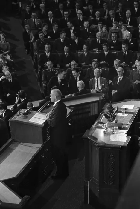 Framed Print : John Glenn Speaking in Congress Framed Print : John Glenn Speaking in Congress